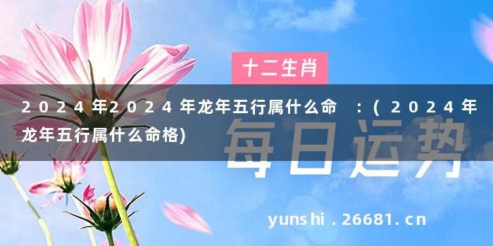 2024年2024年龙年五行属什么命 :(2024年龙年五行属什么命格)
